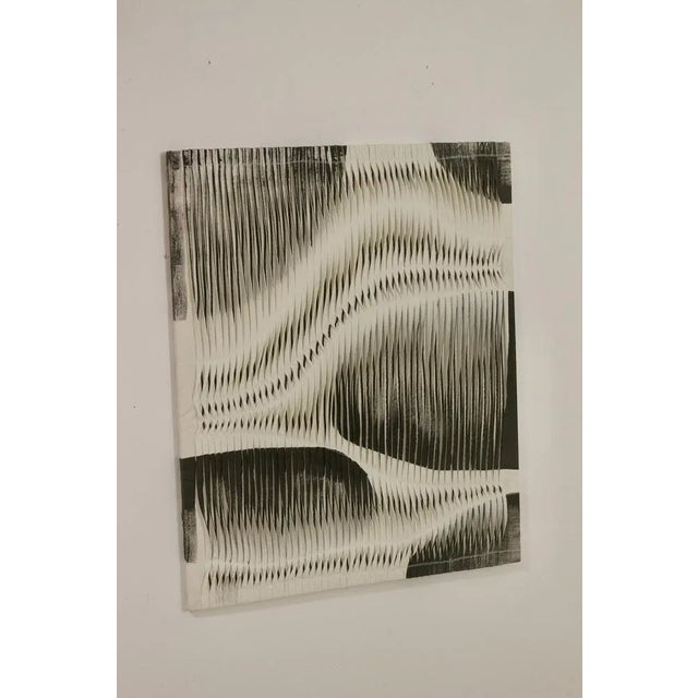 Charcoal and White Textured Board with Pleated Wave Effect For Sale - Image 13 of 13