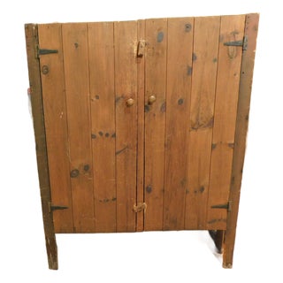 Early 20th Century Primitive Pine Cabinet – Jelly Cupboard, Barn Board Construction For Sale
