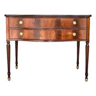 Vintage Federal Flame Mahogany Sheraton Style Server | Sideboard | Statement Entryway Piece For Sale