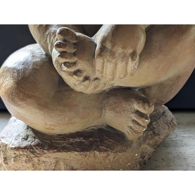 Early 20th Century Early 20th Century Sculpture of Child by Albert Maques in Terra Cotta For Sale - Image 5 of 9