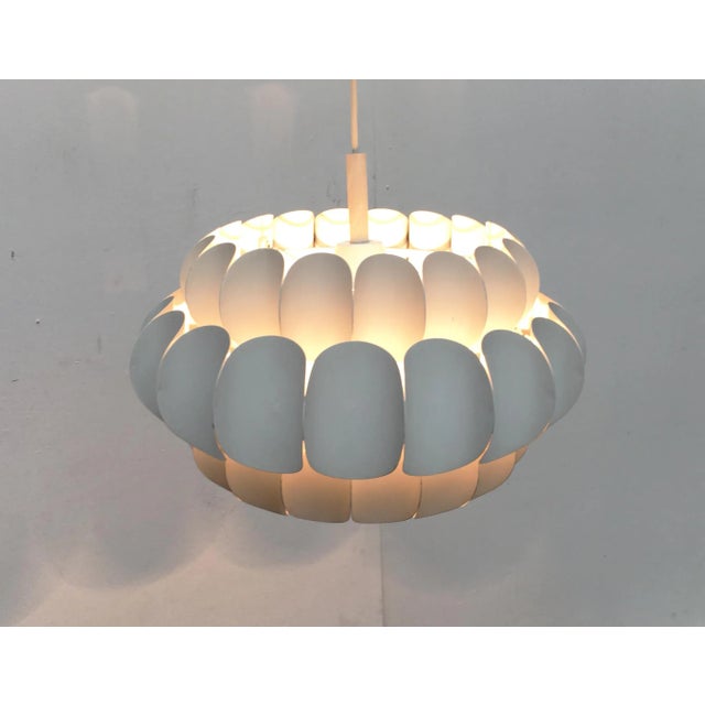 Mid-Century Swiss White Metal Pendant Lamp by H. Zender for Temde For Sale - Image 6 of 18