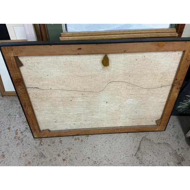 Mid Century Spanish Palma De Mallorca Oil Cityscape Painting For Sale - Image 10 of 11