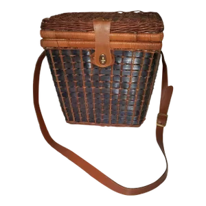 Vintage Rattan Wicker Picnic Basket
