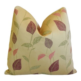 Lee Jofa Enchanting Leaves Feather/Down Pillow 21" Square For Sale