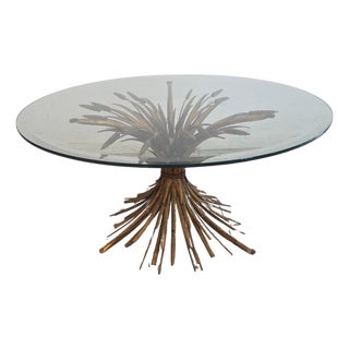 Hollywood Regency Gilded Coco Coffee Table, 1975 For Sale