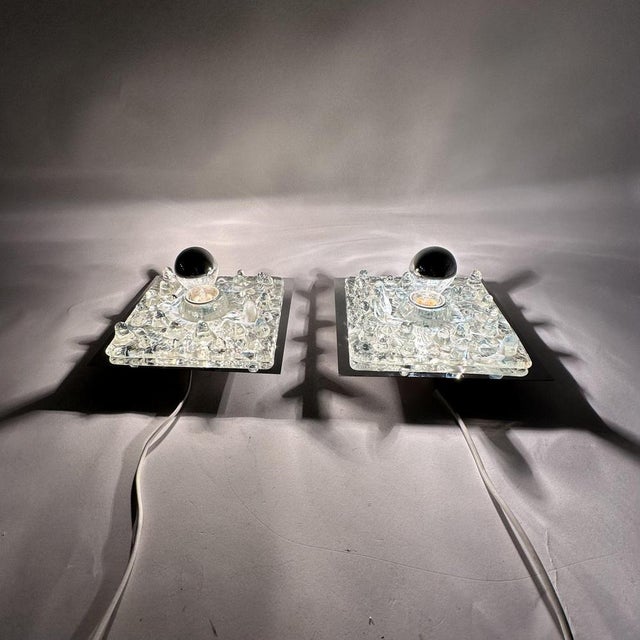 Vintage Murano Glass Wall Lamp from Mazzega, 1970s, Set of 2 For Sale - Image 6 of 18