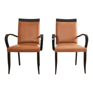 Pair of Dakota Jackson Pfm Royale Leather Dining Armchairs