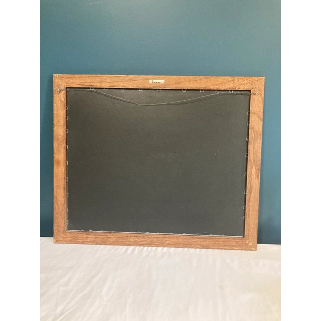 Charcoal Vintage Framed Cottage Landscape Print in Wood Frame For Sale - Image 8 of 8