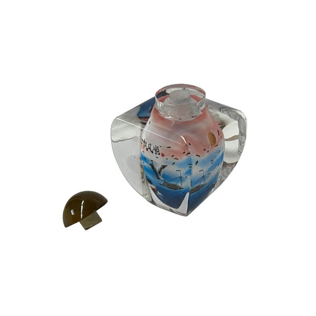 Glass Chinese Inside Oriental Scenery Vessels Graphic Glass Art Bottle For Sale - Image 7 of 7