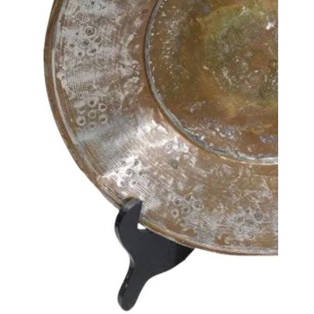 Metal Antique 19th Century Ottoman Tinned Copper Hand-Hammered Bowl 13 Inches For Sale - Image 7 of 8