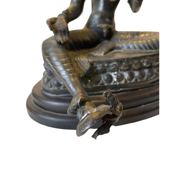 Bronze Vintage 1940s Asian Bronze Tara Lamp For Sale - Image 8 of 13