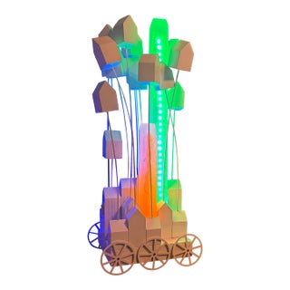 Signed Joe Hemes "Flowering City" Architectural Light Sculpture, 2017, Unique Contemporary Artwork For Sale