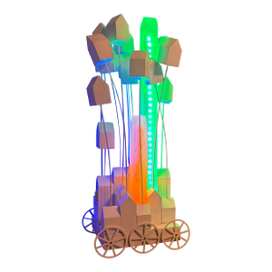 Signed Joe Hemes "Flowering City" Architectural Light Sculpture, 2017, Unique Contemporary Artwork