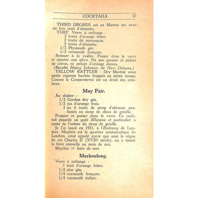 Paper "L'Art Du Cocktail" 1930 Vermeire, Robert For Sale - Image 7 of 12