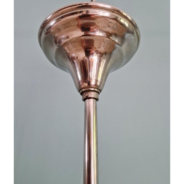Bauhaus Pendant Light in White Opaline Glass and Chromed Metal from Philips, 1930 For Sale - Image 9 of 11
