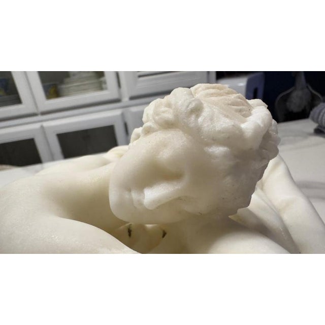 Italian School Artist, Nude Sculpture of Hermaphroditus, 19th Century, White Carrara Marble For Sale - Image 14 of 18