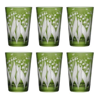 ARTEL Lily of the Valley Tumbler in Khaki Green, Set of 6 For Sale