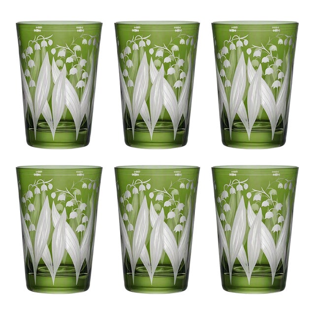 ARTEL Lily of the Valley Tumbler in Khaki Green, Set of 6 For Sale