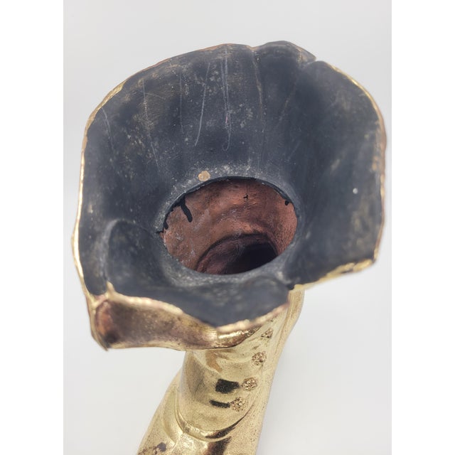 Mid 20th Century Cast Iron Victorian Button Boot Vase – Gilded Gold Finish For Sale In Mobile - Image 6 of 12