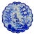 Vintage Spanish Talavera Style Blue & White Wall Plate, Signed “Saso,” Mid-20th Century For Sale