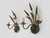 Vintage Wheat Sheaf Wall Sconces in Gold and Green Metal, 1980s, Set of 2 For Sale - Image 3 of 10