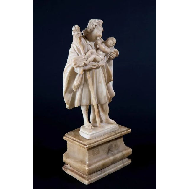 Baroque Saint Christopher, 18th Century, Marble Sculpture For Sale - Image 3 of 6
