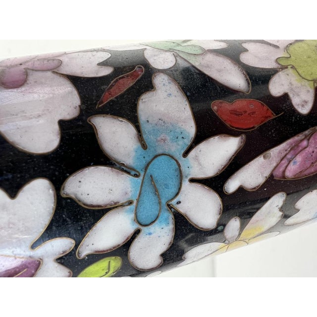 Cloisonne Enamel Table Lamp in Robert Kuo Style, 1980s For Sale - Image 18 of 18