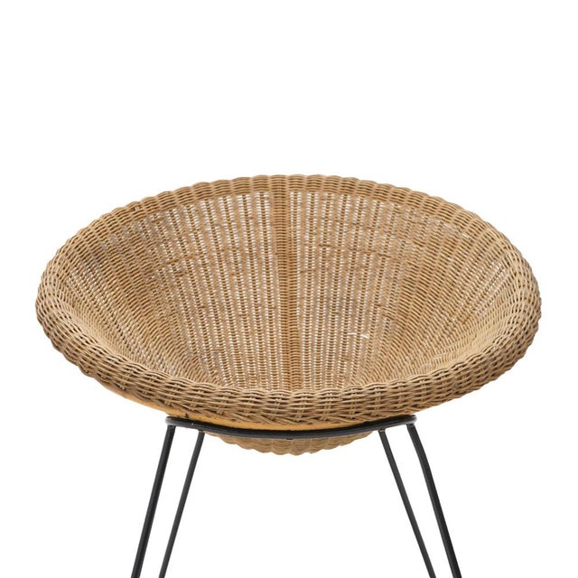 1950s Woven Rattan Armchair, 1950s For Sale - Image 5 of 14