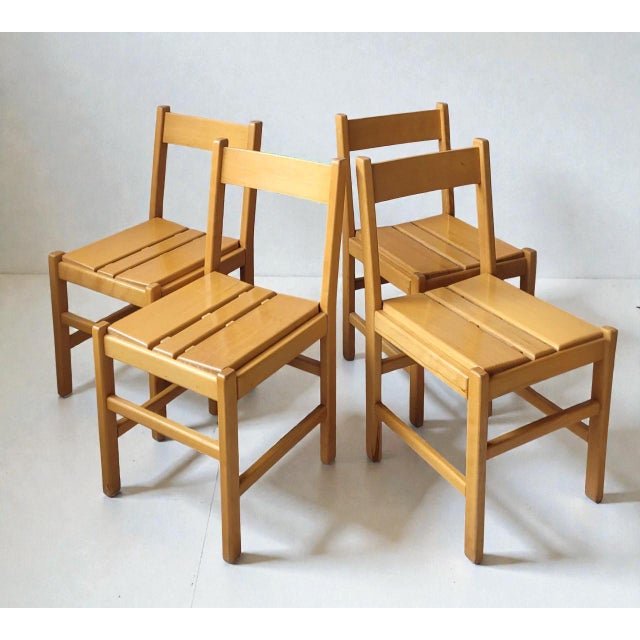 Vintage Chairs in Beechwood, 1980s, Set of 4 For Sale - Image 9 of 9