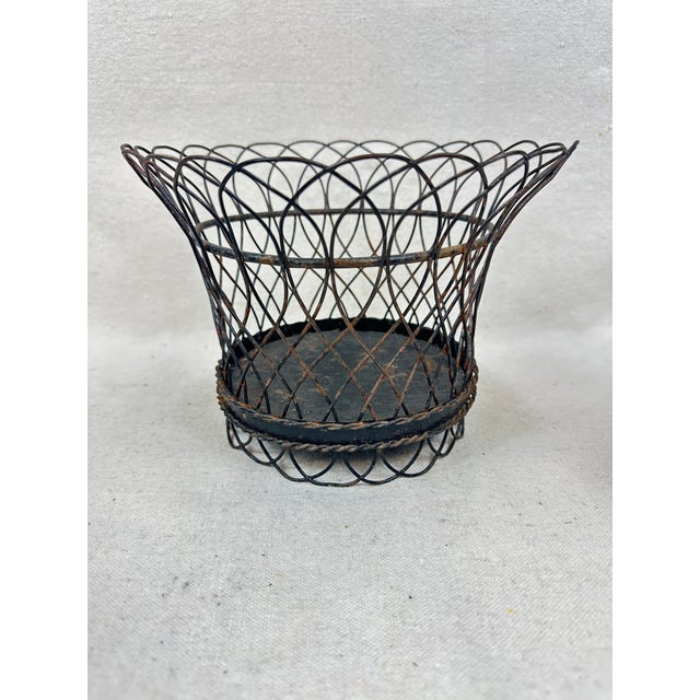 Vintage Black Wire Cachepot For Sale In New Orleans - Image 6 of 7