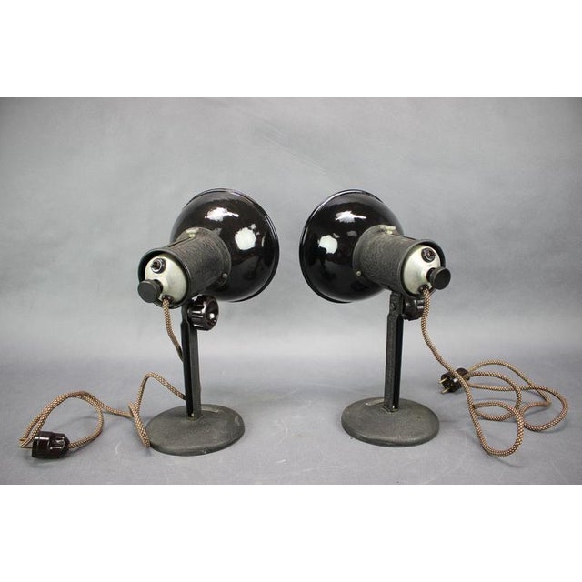 Industrial Industrial Adjustable Desk Lamps, Former Czechoslovakia, 1955, Set of 2 For Sale - Image 3 of 18
