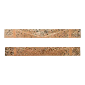 Antique Indonesian Carved Wooden Panels with Traces of Polychromy - A Pair