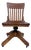 Antique Arts & Crafts Mission Style Quarter Sawn Tiger Oak Swivel Desk Chair For Sale