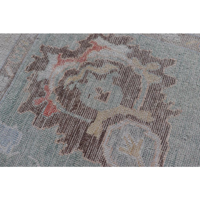 Large Turkish Oushak Rug With Neutral Color Palette and All-Over Floral Design 13'5 X 21'5 For Sale - Image 12 of 12