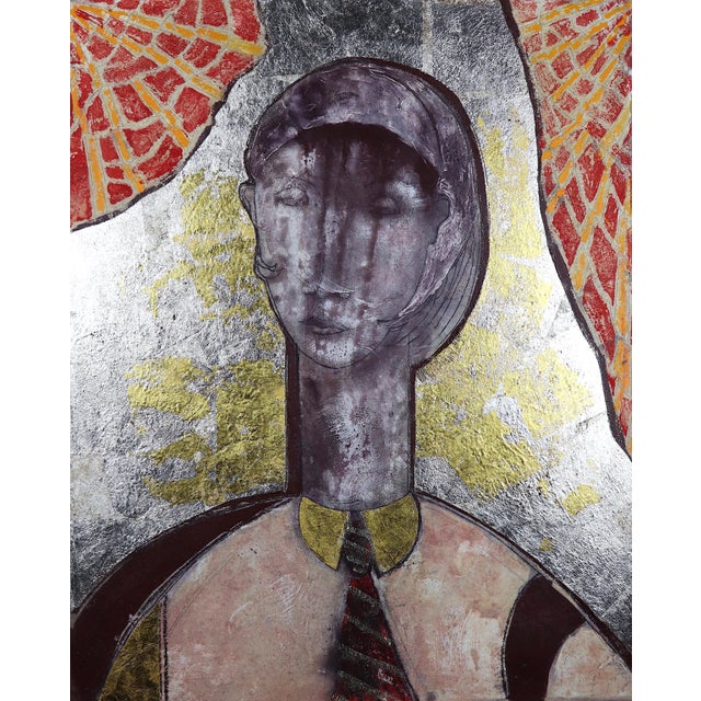 Sax Berlin 21st Century Mona Lisa. Contemporary Mixed Media Painting 2019 For Sale