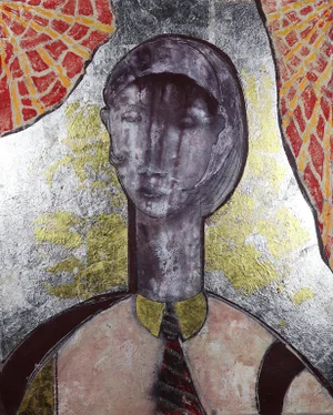 Sax Berlin 21st Century Mona Lisa. Contemporary Mixed Media Painting 2019
