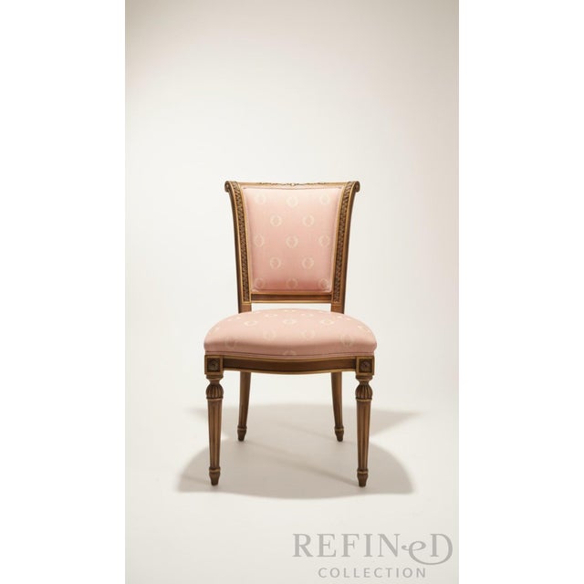 Set of 8 Karges Louis XVI–Style Dining Chairs in Scalamandre Fabric (2 Arm, 6 Side) For Sale - Image 9 of 18