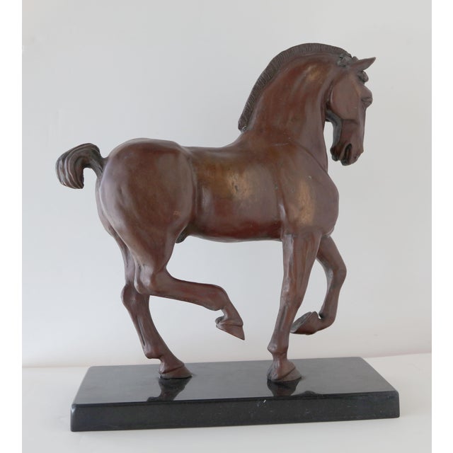 Mid 20th Century Heavy Solid Bronze Classic Horse Pacer Lost Wax Casting Process For Sale - Image 12 of 18