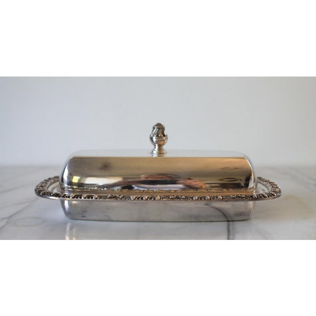 Mid 20th Century Vintage Onida Silverplate Lidded Butter Dish For Sale - Image 5 of 12