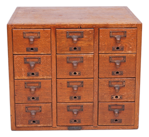 Vintage Index Card Cabinet, 1950s
