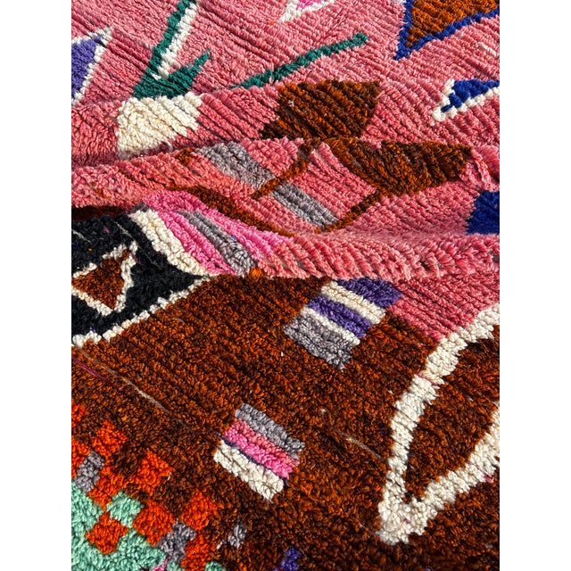This new handmade Moroccan Berber rug is a contemporary interpretation of traditional Boujad weaving, created entirely by...
