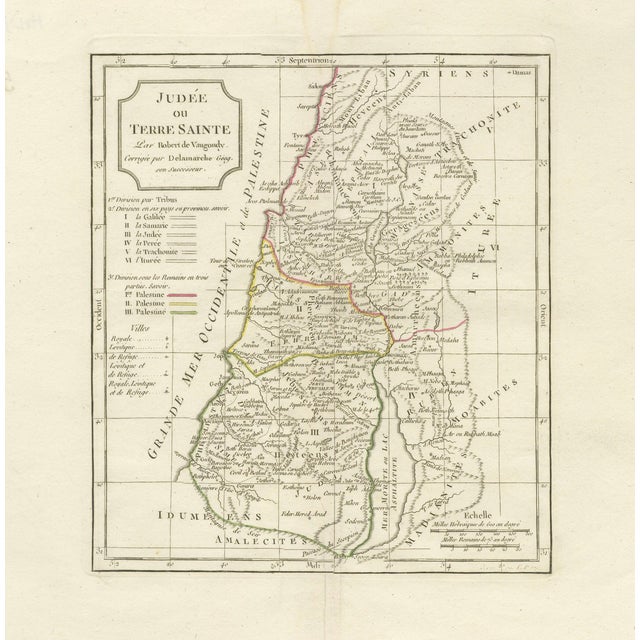 Antique Holy Land Map by Robert De Vaugondy, 1806 For Sale