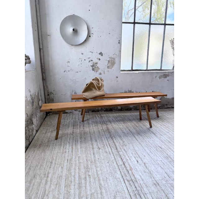 Mountain Furniture Benches in Pine and Oak in the style of Malmvall, 1950s, Set of 2 For Sale - Image 18 of 18