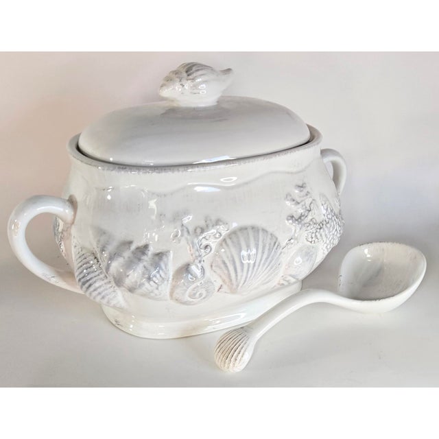Vintage Seashell Tureen and Ladle- Set of Two For Sale - Image 9 of 13