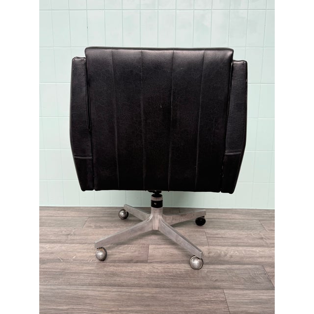 Vintage Italian Office Armchair in Leather and Steel, 1970s For Sale - Image 16 of 18