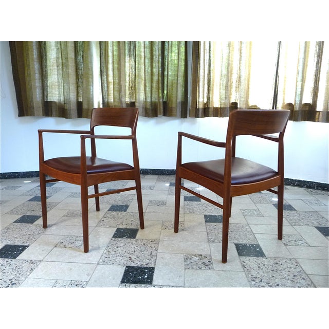 Brown Set of Teak Armchairs from Korup Stolefabrik For Sale - Image 8 of 18