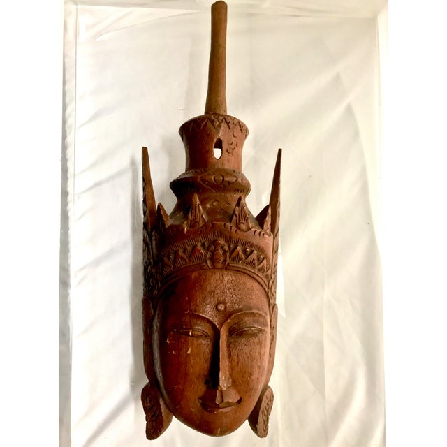 Antique Thai Balinese Carved Buddha Wall Art For Sale - Image 4 of 5