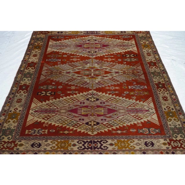 Textile Vintage Turkish Wool Rug 4'10'' X 6'8'' For Sale - Image 7 of 11