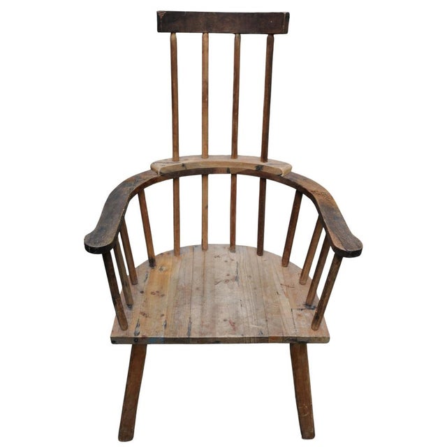 Antique Primitive Hand-Crafted Welsh Stick Chair For Sale - Image 4 of 11