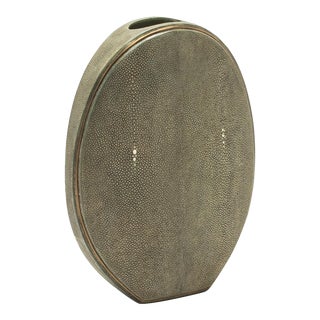 Shagreen Vase With Brass Details by R&y Augousti For Sale